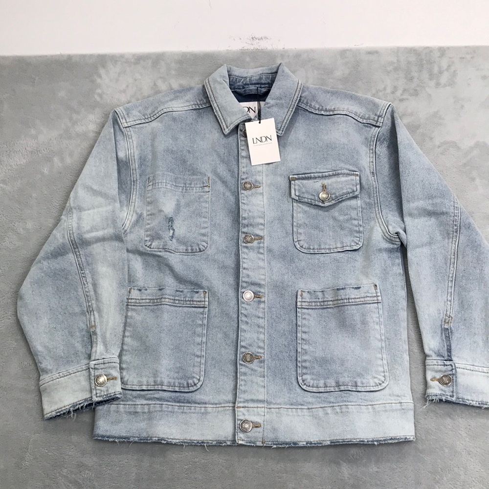 LNDN Jeans Women's Denim Jacket Oversized Light Wash Size XXS New